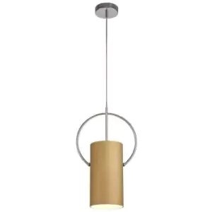 Image of Single Ceiling Pendant, 1 x E27, Gold, Polished Chrome - Luminosa Lighting