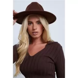Image of I Saw It First Chocolate Fedora Hat - Brown