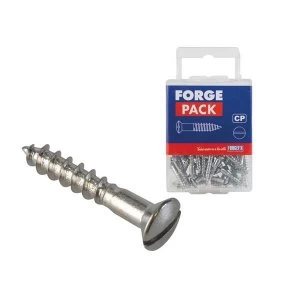 Image of ForgeFix Multi Purpose Screw SL Raised Head Chrome Plated 4.0 x 25mm ForgePack 35