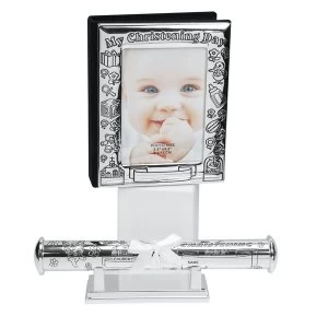 Image of Silverplated Christening Day Frame & Certificate Holder