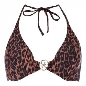 Image of Guess Guess Leopard Halter Neck Bikini Top - P899