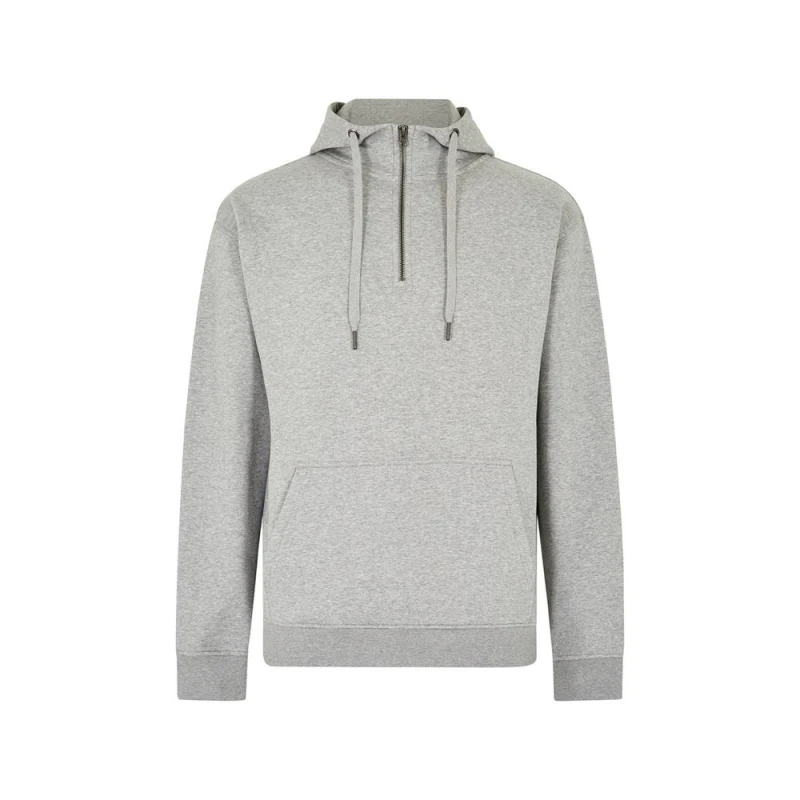 Image of Kustom Kit Mens Quarter Zip Regular Hoodie in Grey Size: XS Grey Male XS