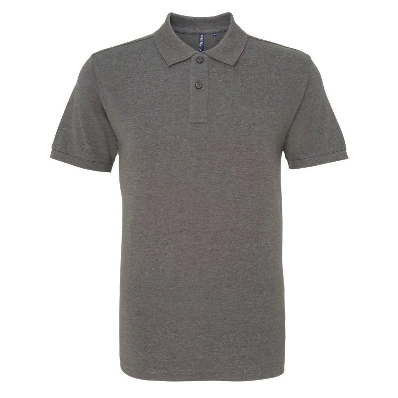 Image of Asquith & Fox Mens Plain Short Sleeve Polo Shirt in Charcoal Size: Small Charcoal Male S