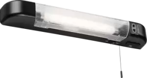 Image of LED Shaver Light with Dual USB Charger - Matt Black 230V IP20 6W