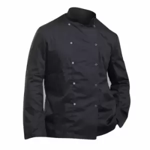 Image of Dennys Mens Economy Long Sleeve Chefs Jacket / Chefswear (Pack of 2) (M) (Black) - Black
