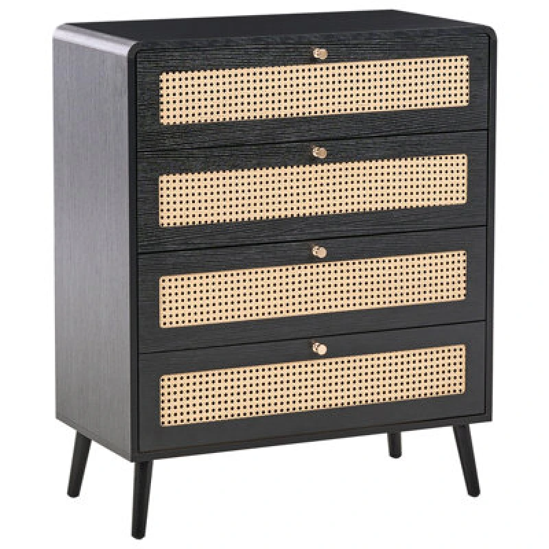 Image of Beliani 4 Drawer Chest Moura Black