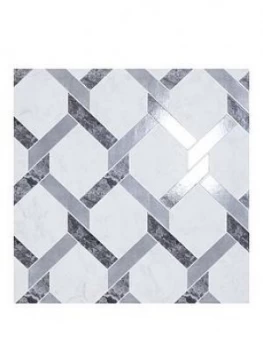 Image of Arthouse Interlock Marble Grey & White Gloss Wallpaper