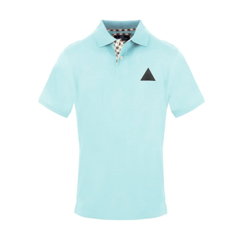 Image of Aquascutum Mens Polo Short Sleeve Polo Shirt Skyblue male Small