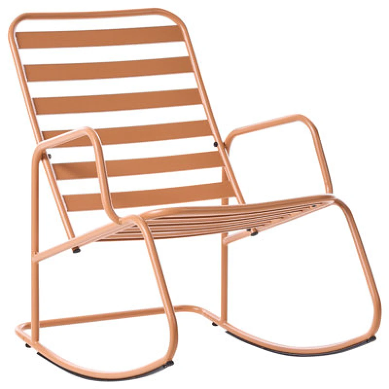 Image of Beliani Garden Rocking Chair Turi Metal Golden Brown