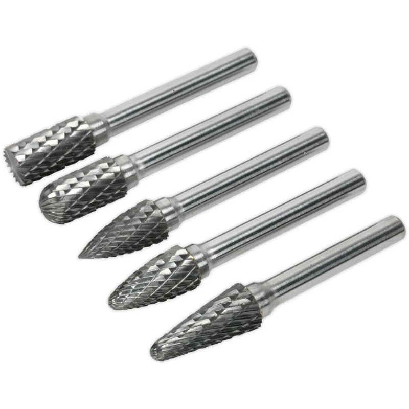 Image of Loops 5 PACK - 10mm Tungsten Carbide Rotary Burr Bits Set - VARIOUS Cutting Heads Multi