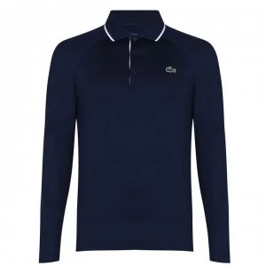 Image of Lacoste Long Sleeve Golf Polo Shirt - Navy 525