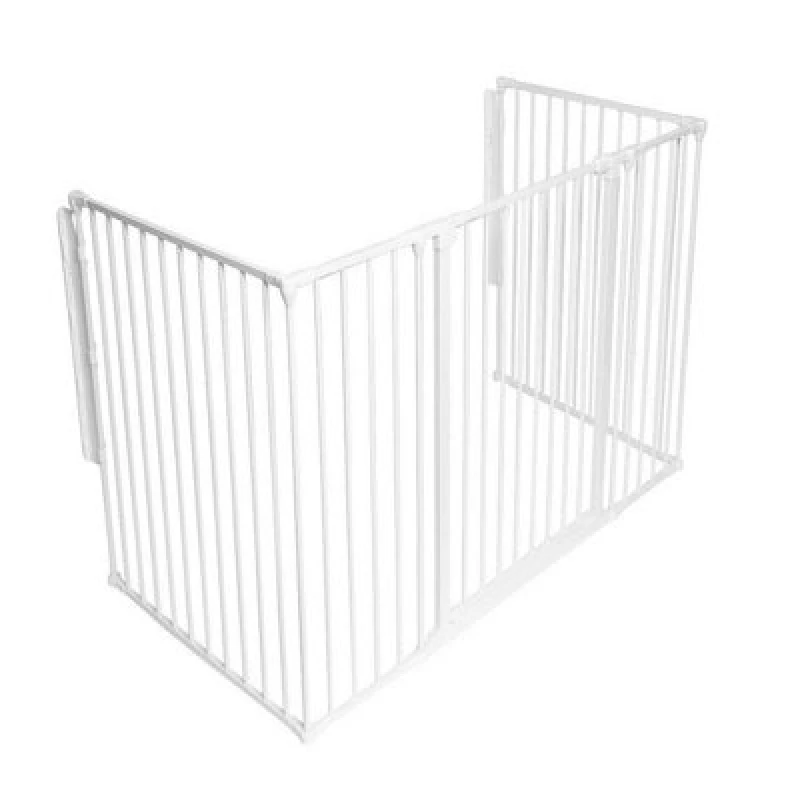 Image of Safetots Extra Tall Multi Panel Fire Surround, 77Cm Deep X 164Cm Wide, White, 105Cm High, Baby And Toddler Fire Guard