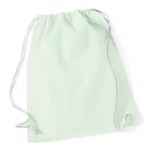 Image of Westford Mill Cotton Gymsac Bag - 12 Litres (One Size) (Pastel Mint/White)