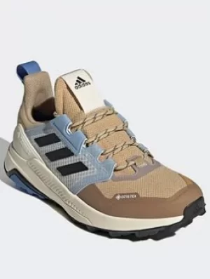 Image of adidas Terrex Trailmaker Gore-tex Hiking Shoes, Beige/Black/Blue, Size 7.5, Women
