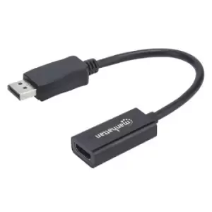 Image of Manhattan DisplayPort 1.1 to HDMI Adapter Cable 1080p@60Hz Male to Female Black DP With Latch Not Bi-Directional Three Year Warranty Polybag