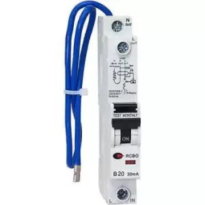 Image of Lewden 20A 1 Module Single Pole A Class Type B RCBO 6Ka 30mA - RCBO-20-30-SPA