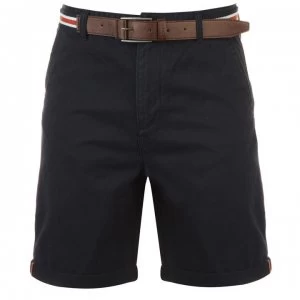Image of Kangol Belted Shorts Mens - Navy