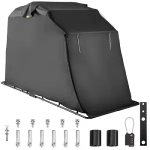 Image of VEVOR Motorcycle Shelter, 106.3"x41.3"x61" Waterproof Motorcycle Cover, 600D Oxford Motorbike Shed Anti-UV, Heavy Duty Motorcycle Shelter Shed, Black