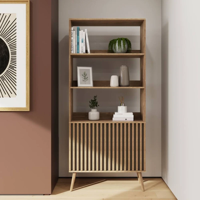 Image of Gfw Rowen Bookcase - Fsc Certified Oak/Black WVUKX Unisex