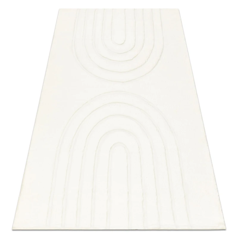 Image of RugsX Curvy 11 Rug in White Size: 120cm x 170cm White Unisex 120cm x 170 cm