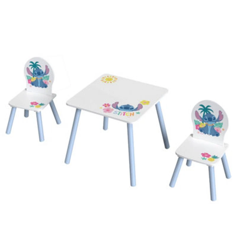 Image of Disney Stitch Table And Chair Set - (2 Chairs Included) - Ideal For Arts & Crafts, Snack Time, Homeschooling, Homework & More