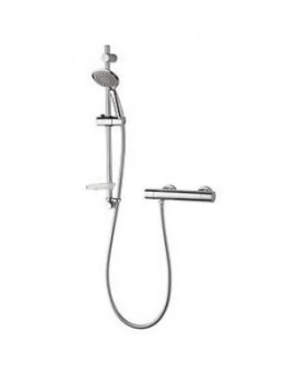 Image of Aqualisa Round Bar Valve Mixer Shower And Adjustable Height Kit
