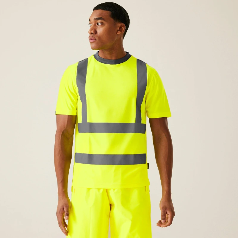 Image of Regatta Mens Hi-Vis Pro Contract T-Shirt Yellow male XXL