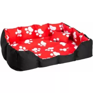 Image of Tectake - Dog bed made of polyester - large dog bed, dog basket, dog snuggle bed - black/red/white