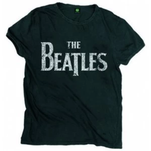 Image of The Beatles Vintage Drop T Logo Mens Blk T Shirt: XXL