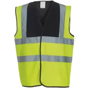 Image of Yoko Adults Unisex Two Tone Class 1 Reflective Jacket (2XL) (Hi Vis Yellow/Black) - Hi Vis Yellow/Black