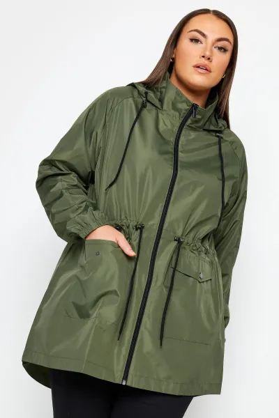 Image of Yours Lightweight Parka Soft Khaki, Green, Size 18, Women