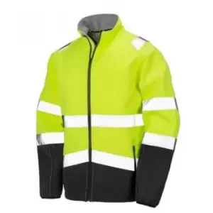 Image of Result Adults Safe-Guard Safety Soft Shell Jacket (4XL) (Fluorescent Yellow/Black) - Fluorescent Yellow/Black