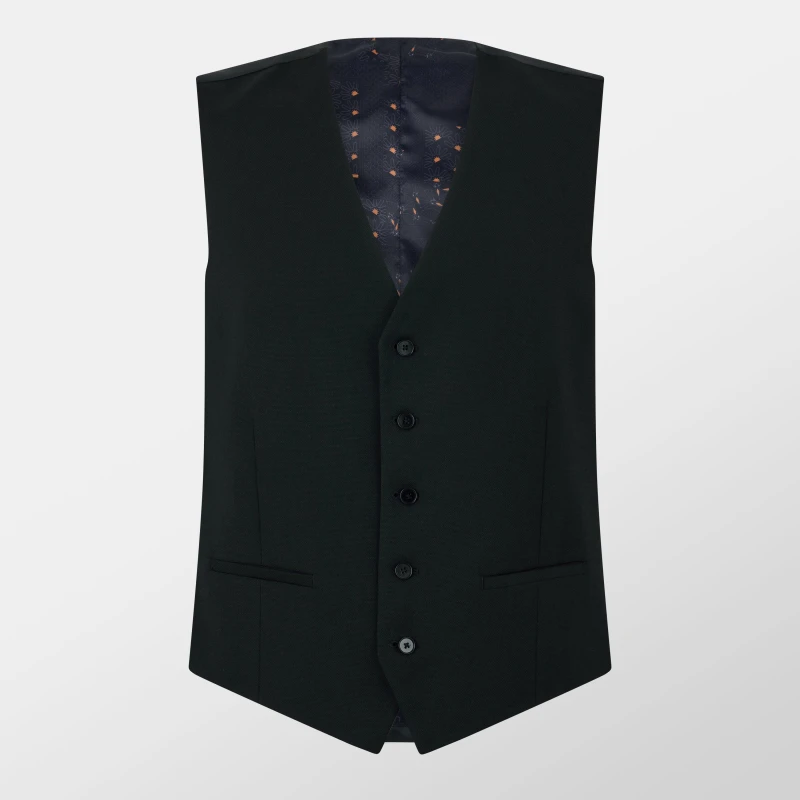 Image of Ted Baker Mens Textured Slim Waistcoat Black male 36 (46)
