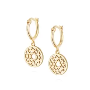 Image of Daisy London Jewellery 18ct Gold Plated Sterling Silver Heart Chakra Earrings 18Ct Gold Plate