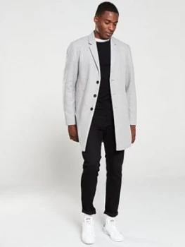 Image of Jack & Jones Premium Moulder Wool Coat - Light Grey, Light Grey, Size 2XL, Men