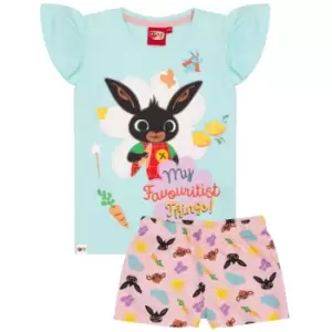 Image of Bing Bunny Girls My Favouritist Things Short Pyjama Set (4-5 Years) (Pastel Pink/Mint)