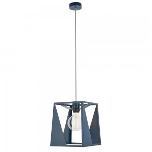 Image of 1 Light Box Pendant Matt Ink Blue, E27