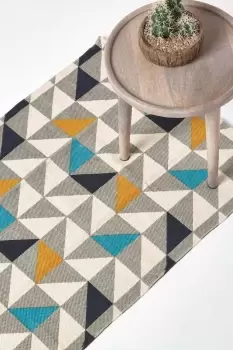 Image of Copenhagen Cotton Geometric Scandi Printed Hall Runner, 66 x 200 cm