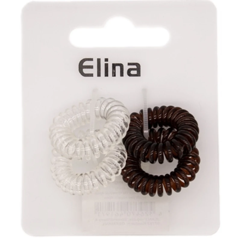 Image of Elina Spiral Hair elastics - 4 pcs Spiral_BWN-46197