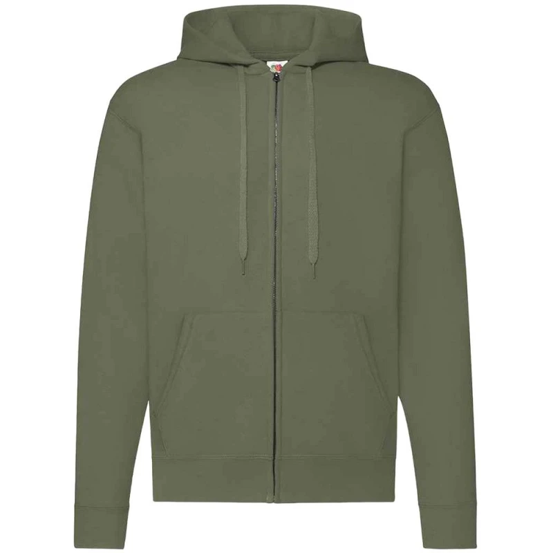 Image of Fruit of the Loom Mens Classic Hoodie in Olive Size: Small Olive Male S