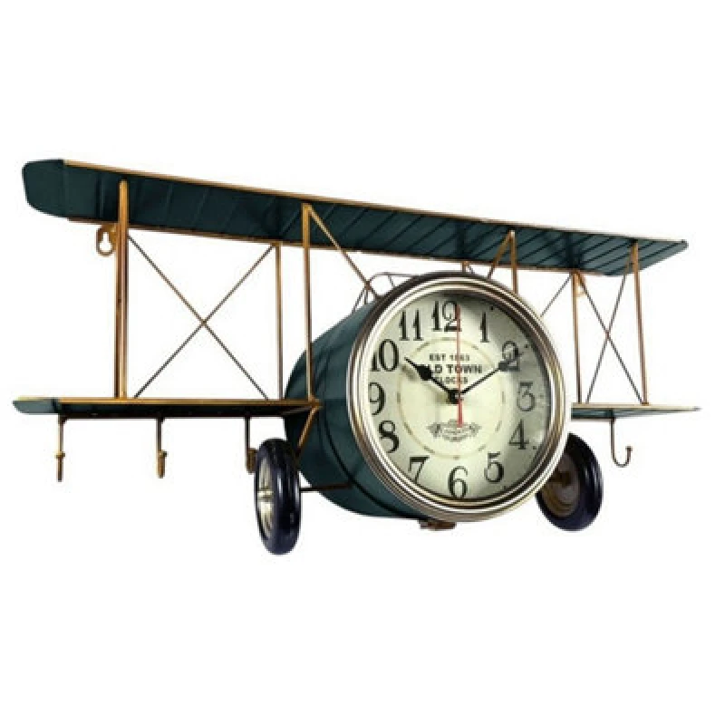 Image of Minster Aeroplane Table Clock - L28 X W18 X H64 Cm