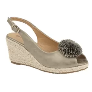 Image of Cipriata Womens/Ladies Alessandra Buckle Wedge Heel Sandal (6 UK) (Pewter)