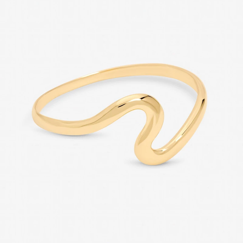 Image of Jon Richard Gold Plated Polished Swirl Bangle Bangles One Size Gold 73782510000
