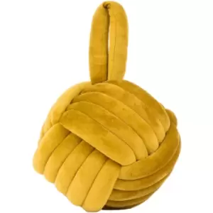 Image of Furn - Knot Plush Velvet Heavy Weight Door Stop, Ochre