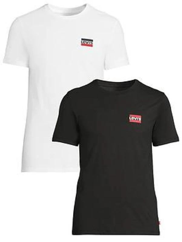 Image of Levis Levis 2 Pack Logo Crew Neck T-Shirts - Multi Multi S