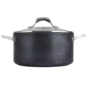 Image of Tower TruStone 24cm Casserole Pan - Black/Violet