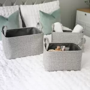 Image of JVL Silva Set of 3 Storage Baskets with Handles Grey
