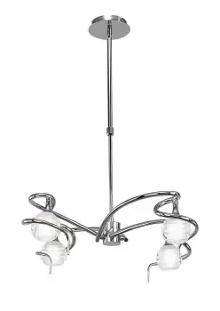 Image of Dali Telescopic Ceiling Pendant Semi Flush Convertible 4 Light G9, Polished Chrome