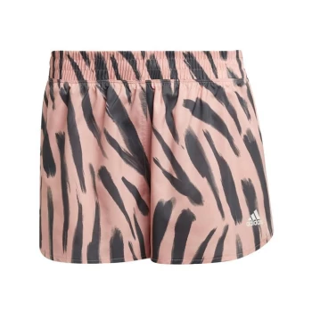 Image of adidas Run Icons Allover Print Running Shorts Womens - Wonder Mauve / Grey Six