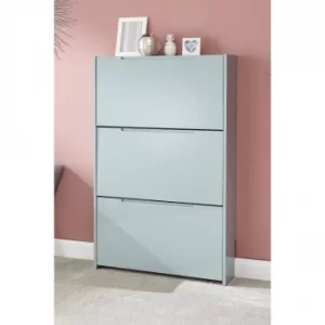 Image of Narrow High Gloss 3 Tier Shoe Cabinet